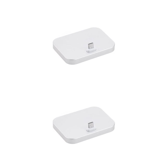 Sidaley Soporte de de escritorio para teléfono móvil Estación de acoplamiento de carga de teléfono móvil Soporte de enchufe micro Plata 2piezas