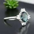 thumbnail image 2 of Teal Sapphire Promise Ring Diamod Wedding Ring Green Gemstone Proposal Jewelry White Gold Engagement Ring Christmas Gift Ring, 2 of 4