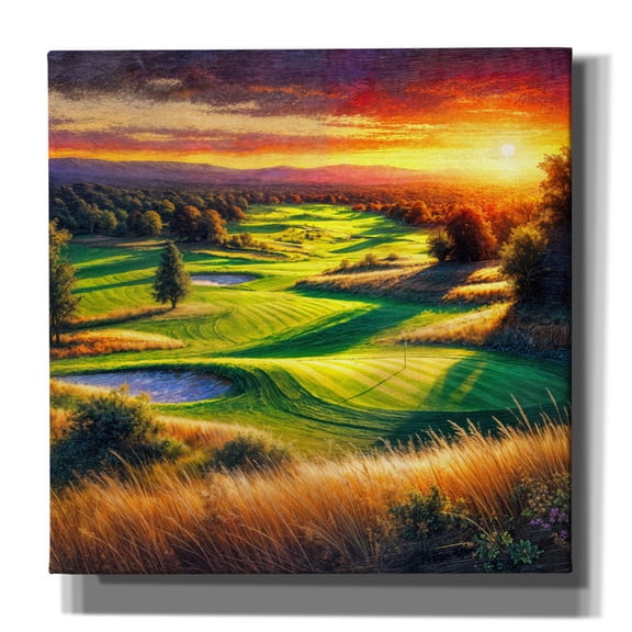 Epic Graffiti 'Golf Club Landscape' by Rey Klimt Canvas Wall Art, 12" x 12"