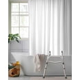 thumbnail image 2 of Split Shower Curtain for Transfer Bench, Pure White Fabric Shower Curtains for Bathroom, Simple Solid Color Tub Sliding Transfer Bench Waterproof Bath Curtains 72"x84", 2 of 9
