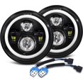 thumbnail image 2 of For Ford Deluxe 1939-1951 Halo 7" Inch Round LED Headlights DRL Angel Eyes Pair, 2 of 13