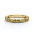 thumbnail image 3 of JeenMata Vintage Filigree Wedding Band - Milgrain Edge - in 18k Yellow Gold Plating for Women, 3 of 7