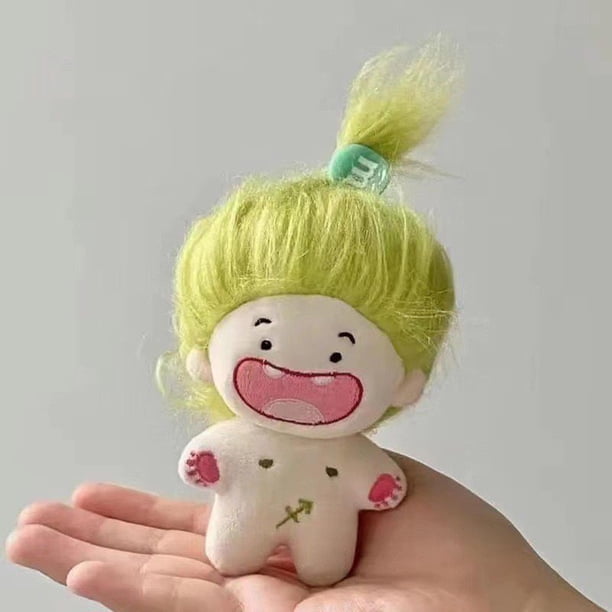 Idol Doll - Adorno de peluche de peluche, colección de llaveros suaves, muñeca decorativa, divertida muñeca de peluche para adultos, niños y niñas Verde