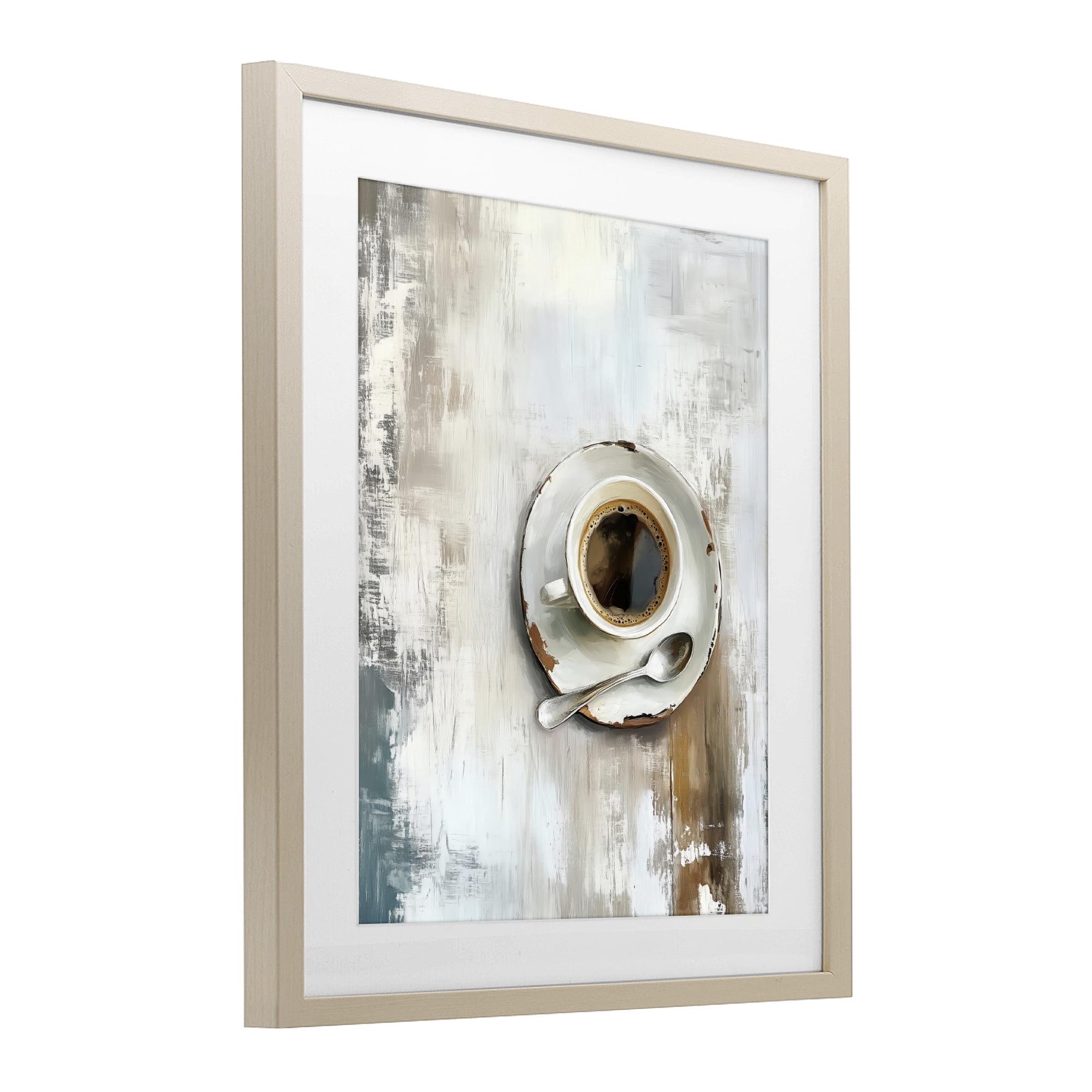 Stupell Industries Neutral & Rustic Cup of Coffee Birch Framed Print Under Glass, design by LSR Design Studio