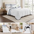 thumbnail image 6 of King Quilt Set 96''x106'', Purple Botanical Lightweight Summer Bedspread Coverlet Set with 2 Pillow Shams, Spring Weeping Eucalyptus Leaves Breathable All Season Quilt Bedding for Bedroom/Guest Room, 6 of 9