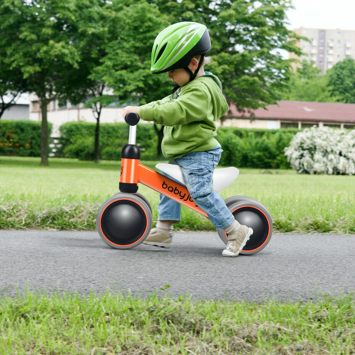 Babyjoy 4 Wheels Baby Balance Bike Children Walker No-Pedal Toddler Toys Rides Orange - image 4 of 10