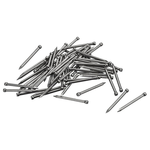 Unique Bargains Finishing Nails 50 Pack 30mm 1-3/16 Inch Hand-Drive Hardware Carbon Steel Lost Head Nails