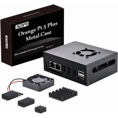 Orange Pi 5 Plus Case with Cooling Fan, Metal Fan Heatsinks Compatible 4GB/8GB/16GB