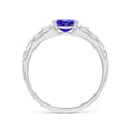 thumbnail image 2 of ANGARA Natural Oval Tanzanite Vintage Style Ring with Diamond Accents in 14K White Gold for Women (Size-7x5mm) | December Birthstone, Anniversary, Jewelry Gift for Women | Natural Tanzanite Ring, 2 of 8