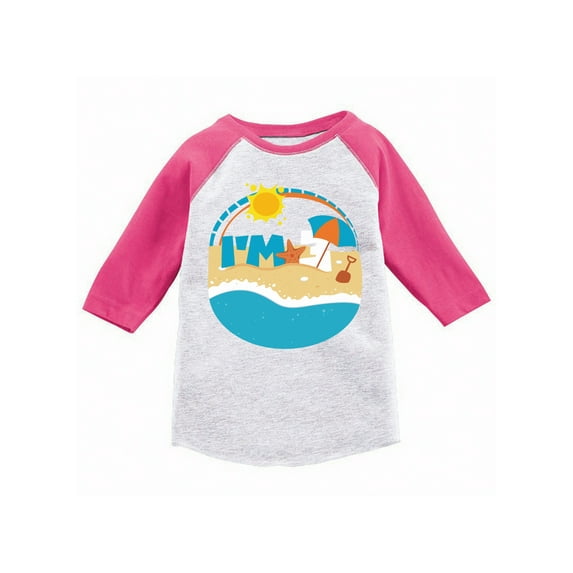 Awkward Styles Beach Shirt for Boys Shirt for Girls I am 3 Third Birthday Beach Theme Party Girl Toddler Raglan Beach Baseball Shirts Birthday Gifts Third Birthday Party Raglan for Boy Shirt for Girl