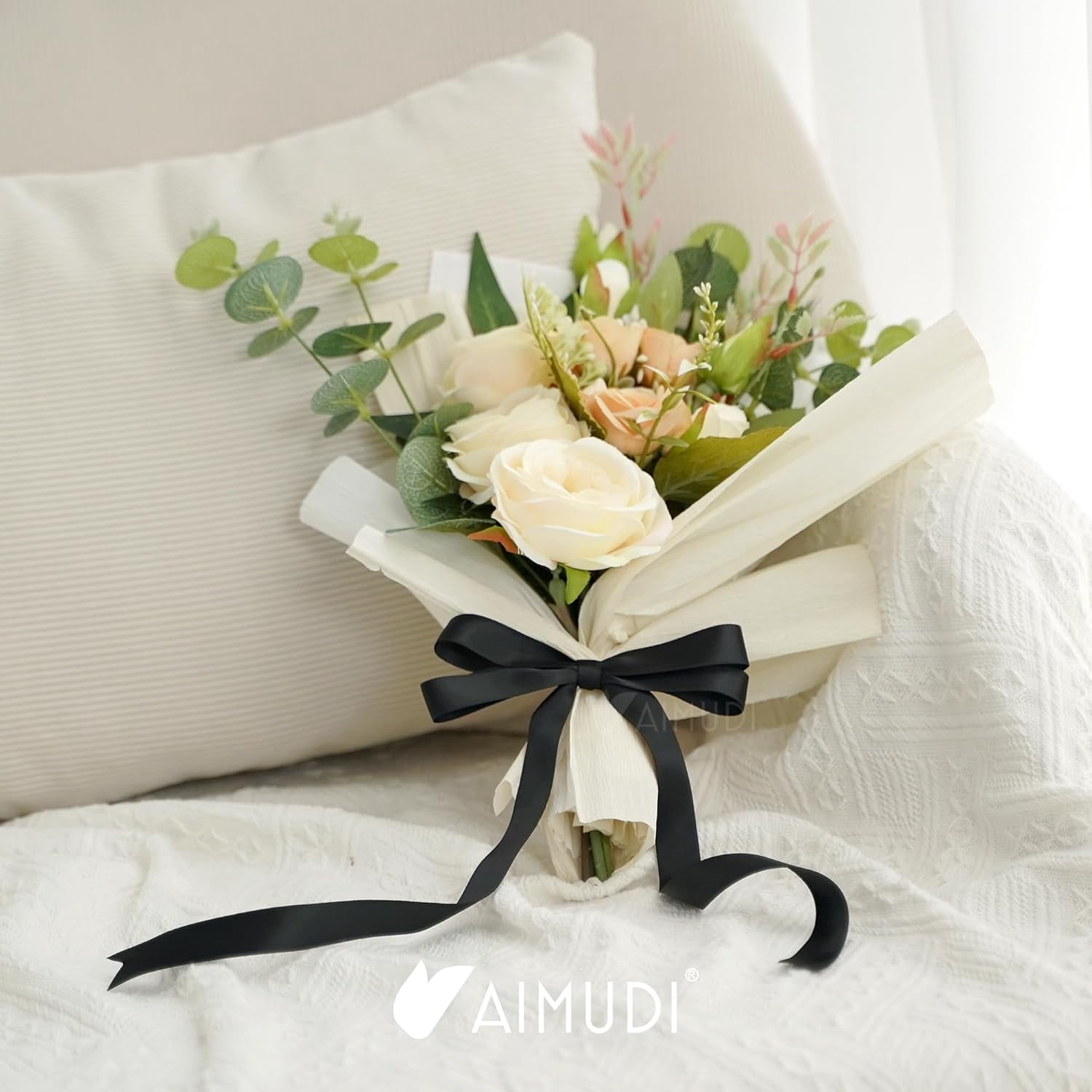 Black Bow 5 × 10" Satin for Gift Wrapping Twist Tie Bows Premade Ribbon Bouquets Invitations Baskets Crafts Wreaths Wedding Birthday Baby Shower Party Decorations, 36 PCs