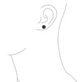 thumbnail image 3 of Round Simple Basic Pave Sparkle Crystal Fireball Disco Ball Stud Earrings For Women Teen Sterling Silver More Colors 8MM, 3 of 5