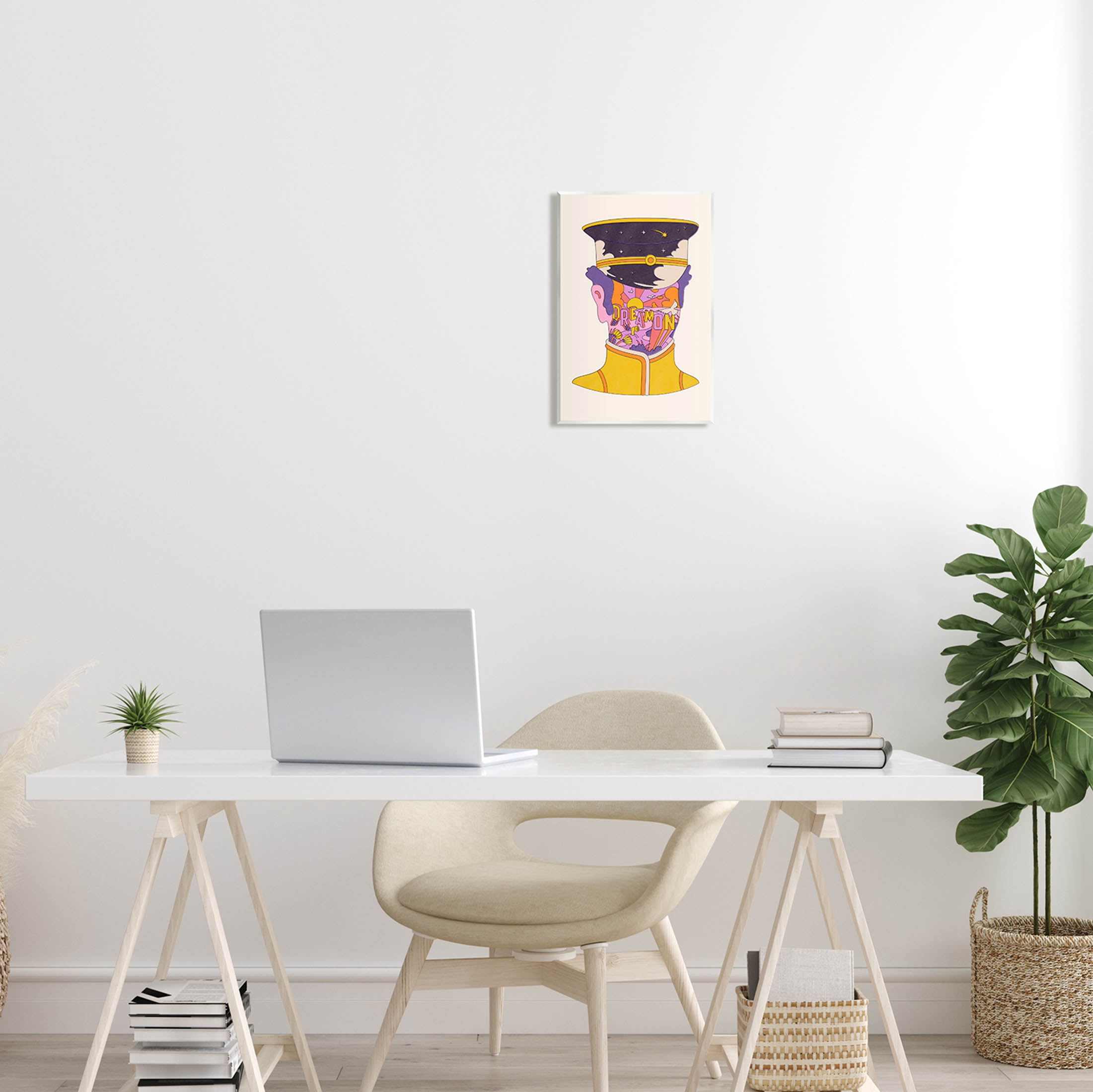Stupell Industries Dream On Retro Face Typography Graphic Art Unframed Art Print Wall Art, Design by Matheus Lopes Castro