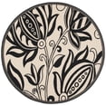 thumbnail image 2 of Safavieh Courtyard Crystal Floral Indoor/Outdoor Area Rug, Sand/Black, 6'7" x 6'7" Round, 2 of 9