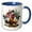 Blue/White, variant on 3drose, Three Roosters Image of Watercolor Illustration, 11oz Mug