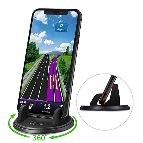 Two-Sided Washable Cell Phone Holder for Car Compatible Smartphones and GPS Devices SRUNP Car Phone Mount with Three-Point Support for Car Dashboard 