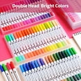 thumbnail image 2 of 48 Colors Dual Tips Brush Pens Art Markers Brush and Fine Point Colored Pen for, 2 of 8