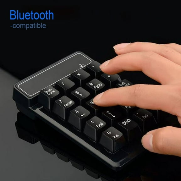 2.4GHz Wireless Wired Keyboard Bluetooth Mini USB Numeric Keypad 19 Keys Number Pad Numpad Receiver for Accounting Laptop PC