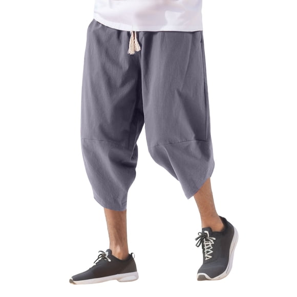 Shorts Et Bermudas Homme Mens Thin Breathable Casual Simple Solid Color Lumbar Frenum Pants Calf Length Trousers Mens Jean Shorts Grey XXXL