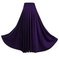 thumbnail image 2 of Nyeemya Womens Ballroom Dance Skirt Solid Color Ruffle Dancewear Flamenco Performance Costume Purple L, 2 of 7