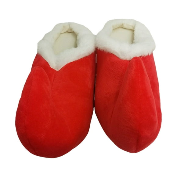 The Christmas Shoes Creatives Christmas Hat Cotton Slippers Winter Couple Home Leisure Warm Thickened Cotton Shoes Flat Cotton Shoes