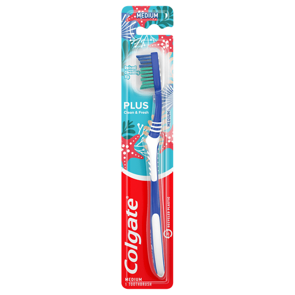 Colgate Cleaning Tip Plus Adult Toothbrush Medium, 1.0 CT