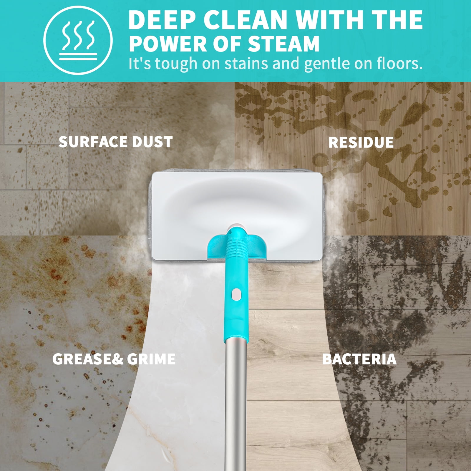Steam & Go Demineralized Water for Steam Cleaner, PVC-Free Floor Cleaner  Liquid Compatible With Any Mop Steamer, Ready-to-Use Multisurface Cleaner
