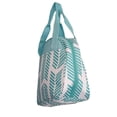 thumbnail image 3 of Fashion Print Insulated Water Resistant Round Small Lunch Cooler or Cosmetic Tote Bag Turquoise Arrow, 3 of 4