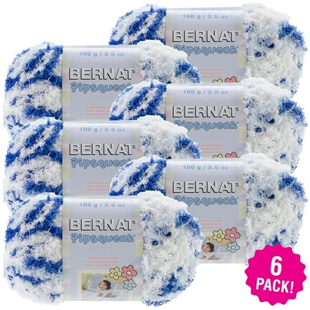 Bernat Denim Yarn - Bernat Pipsqueak Yarn - Blue Jean Swirl, Multipack of 6