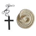 thumbnail image 2 of Traje Fraile Medieval Encapuchado Monje Sacerdote Ropa para Disfrazde Halloween Poliéster Rojo/Café SG Macarena Vestido de sacerdote, 2 of 8
