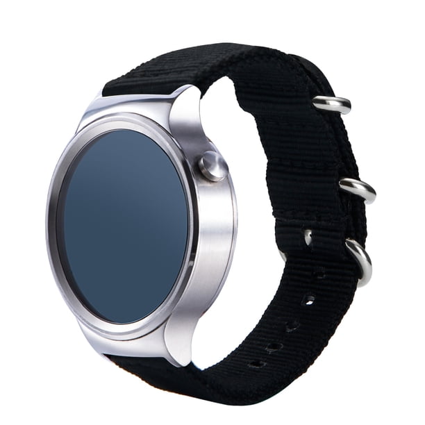 Correa de reloj de lona de nylon para reloj Honor Watch1 | Acentos de cuero - Ajuste ajustable 14-18cm Muñeca | Reemplazo fuerte y duradero | Se adapta a la mayoría de los relojes inteligentes | 1