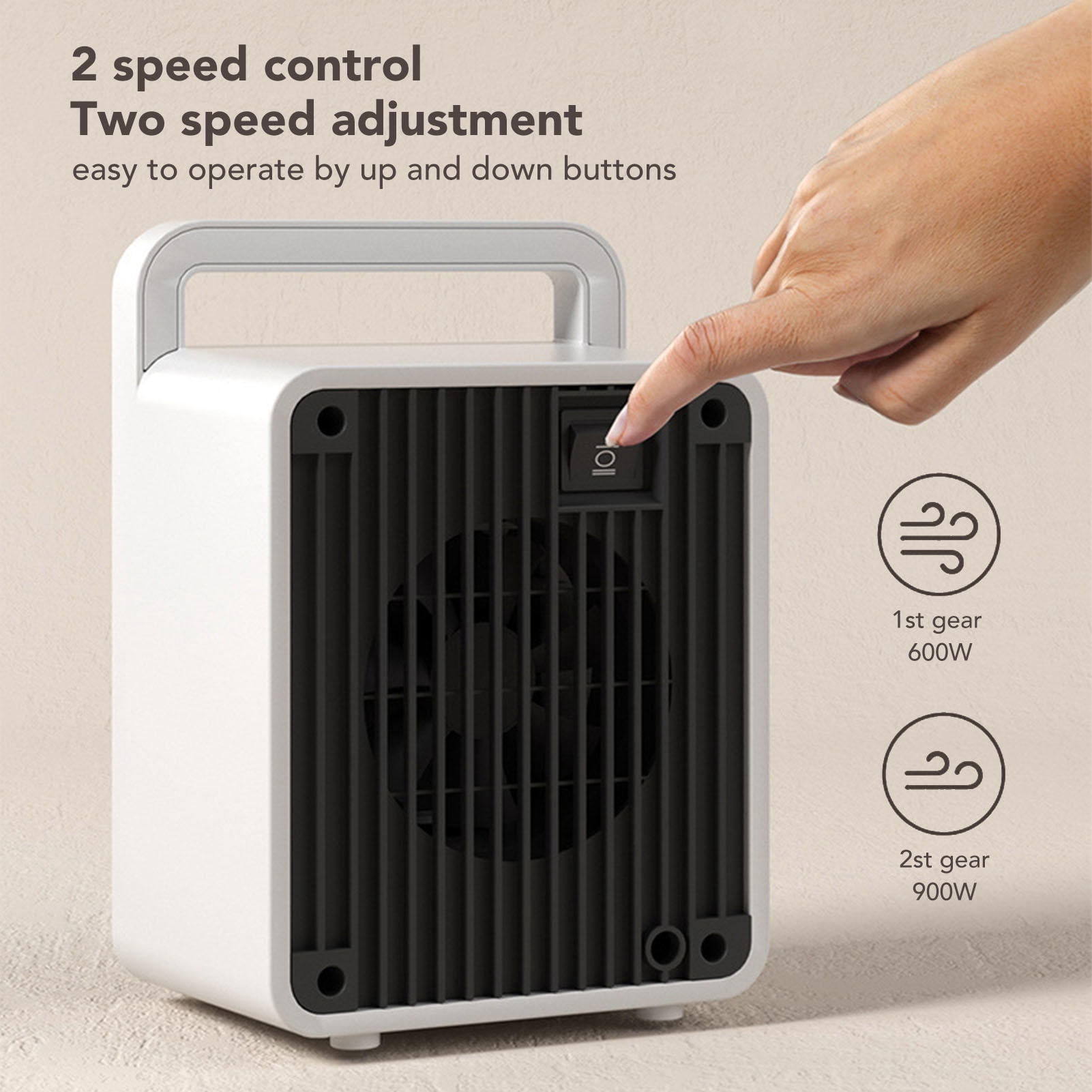 Suodoka Compact Rapid‑Heat Desktop Electric Heater – Energy‑Saving, Portable, Safe, 220V EU Plug, Ideal for Office, Bedroom, Kitchen