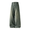 thumbnail image 4 of Ticikt Women Baggy Jeans Mid-Low Waist Boyfriend Streetwear Vintage Jeans Wide Leg Denim Pants,Color:Blue,Size:M, 4 of 5