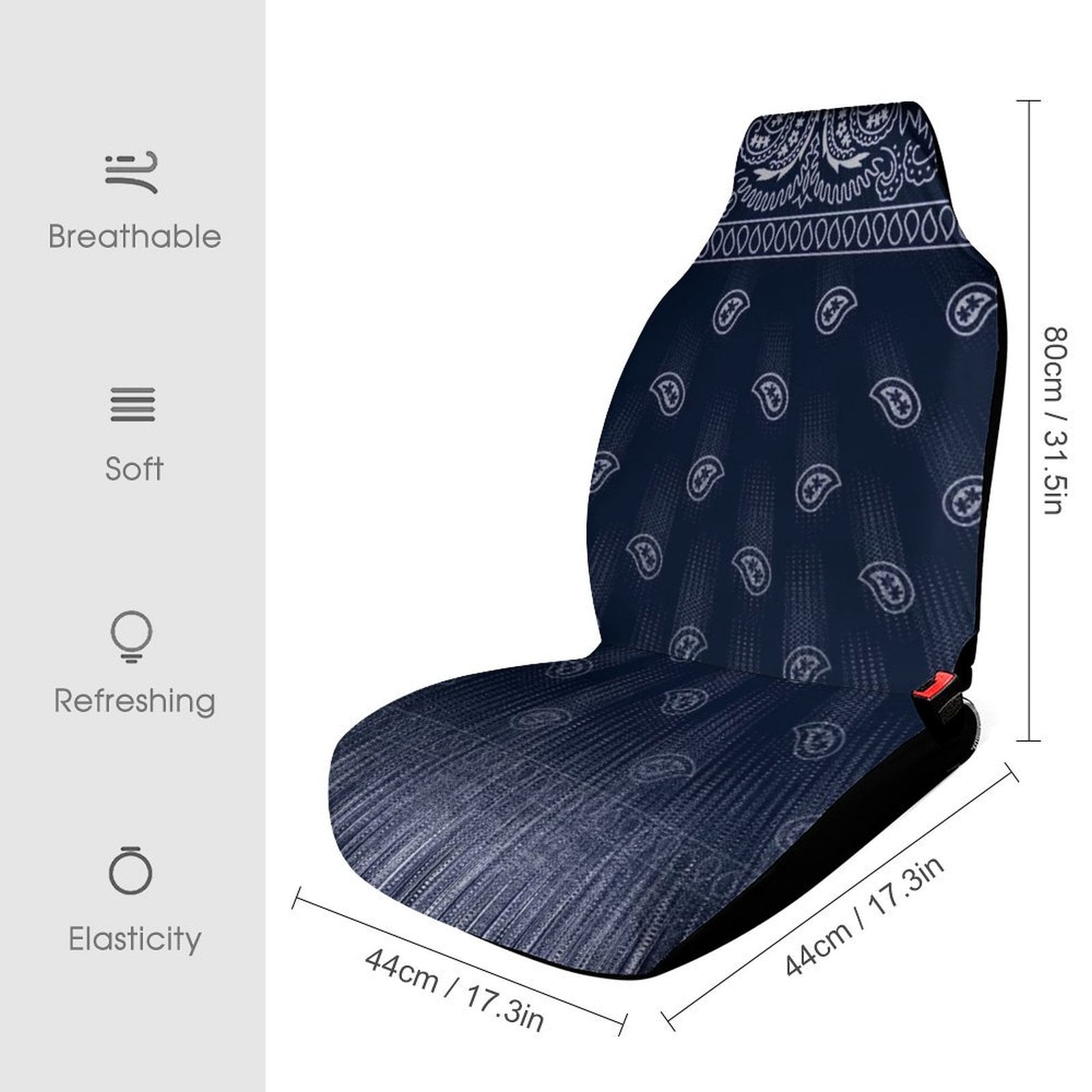 Bandana Pattern Car Seat Covers,Universal Auto Front Seats Protector Fits for Car,SUV Sedan,Truck