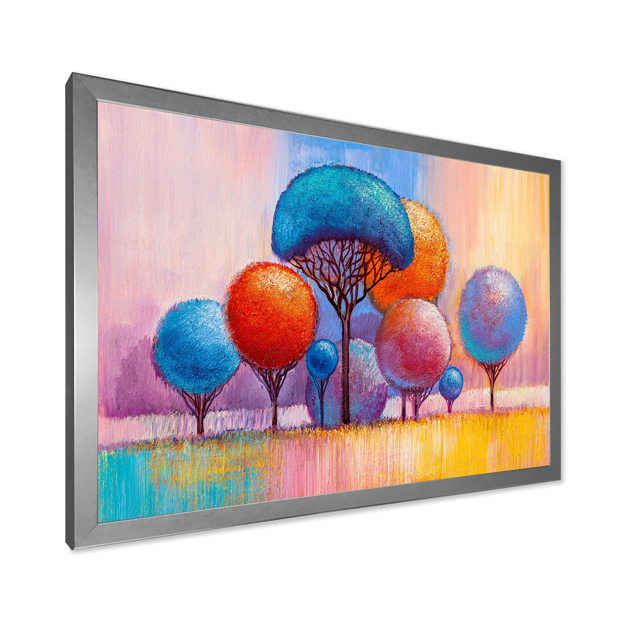 Designart 'Autumn Colorful Fantasy Trees II' Modern Framed Art Print