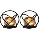thumbnail image 1 of A set of 2 black metal candlesticks, decorated with geometric candlesticks, iron candlesticks with candlesticks, gold-plated glass candlesticks, candl, 1 of 4