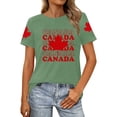 thumbnail image 1 of Fgnfyis T-Shirts Graphiques pour Femmes pour l'Été, Tenue Décontractée, Confortable, Manches Courtes, Col Rond, Tee avec Imprimé Patriotique de la Fête du Canada, T-Shirts pour Femmes Vert TTG, 1 of 4