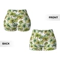 thumbnail image 3 of Sigee Green Hawaii Palms Print Women's High Waist Workout Shorts - Squat Proof, Tummy Control, Yoga and Gym Activewear-, 3 of 9