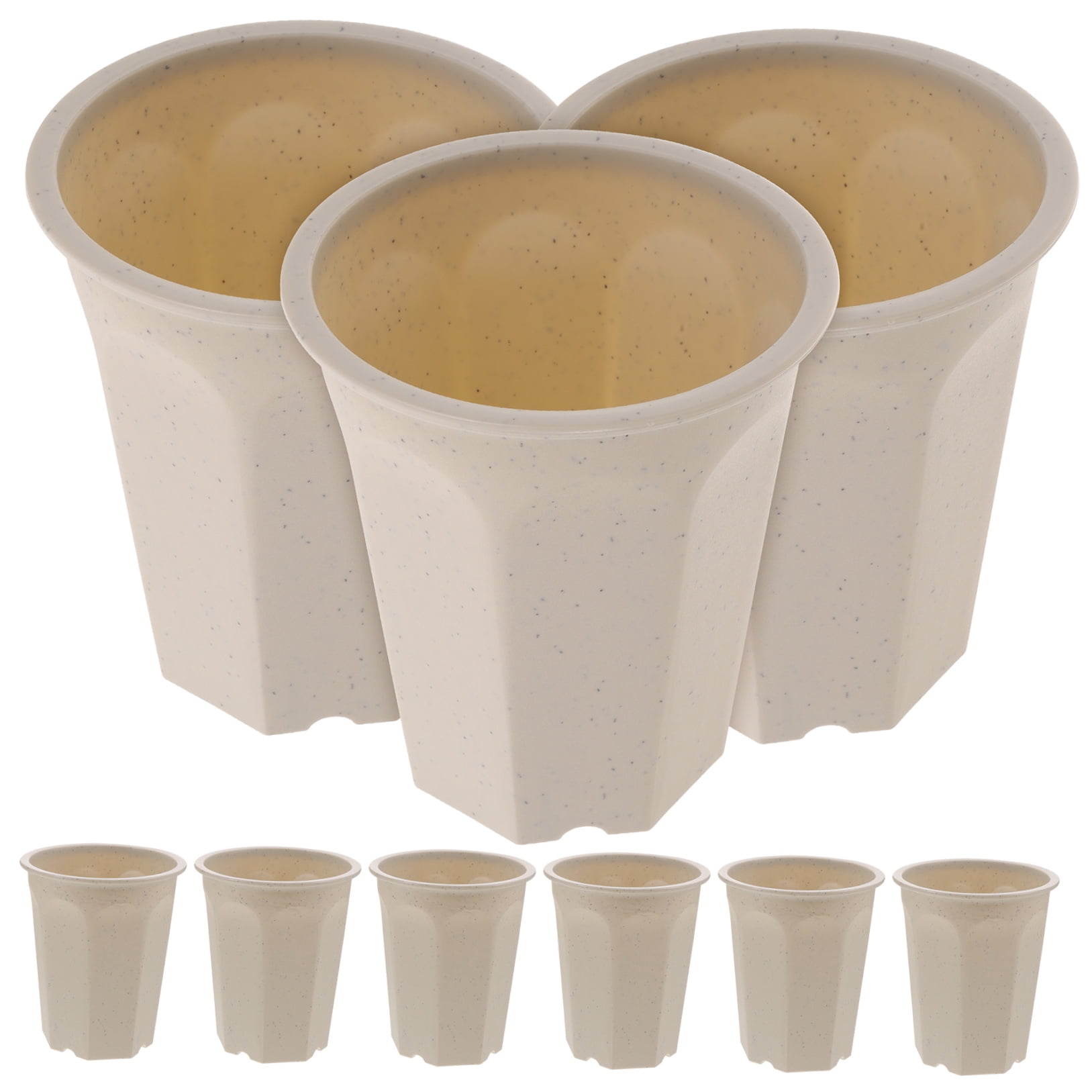 Mobestech Round Plastic Planter Pots for Indoor Outdoor Gardening, Lightweight Plant Containers and Protective Covers
