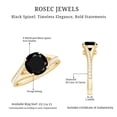 thumbnail image 6 of Rosec Jewels Womens 2.50 CT Round Black Spinel Solitaire and Diamond Split Shank Ring, 10K Yellow Gold, US 7.00, 6 of 9
