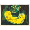 thumbnail image 2 of Ernst Ludwig Kirchner 14x11 Black Ornate Wood Framed Double Matted Museum Art Print Titled: Three Acts in the Forest (1933), 2 of 5