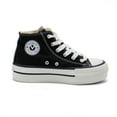 thumbnail image 3 of Victoria Girls Tribu Canvas High-Top Platform Trainers, Black,1 M US, 3 of 7