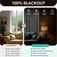 thumbnail image 6 of Deconovo 100% Blackout Linen Look Curtains for Bedroom, Soft Curtain Panels with Back Tab and Rod Pocket, Grayish White, 38 x 84 Inch, 2 Panels, 6 of 10