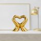 thumbnail image 1 of Estatua de cerámica de arte moderno, estatuilla estética, decoración de mesa, decoración del hogar, regalo para oficina, estante, dormitorio, porche, Oro, 1 of 8