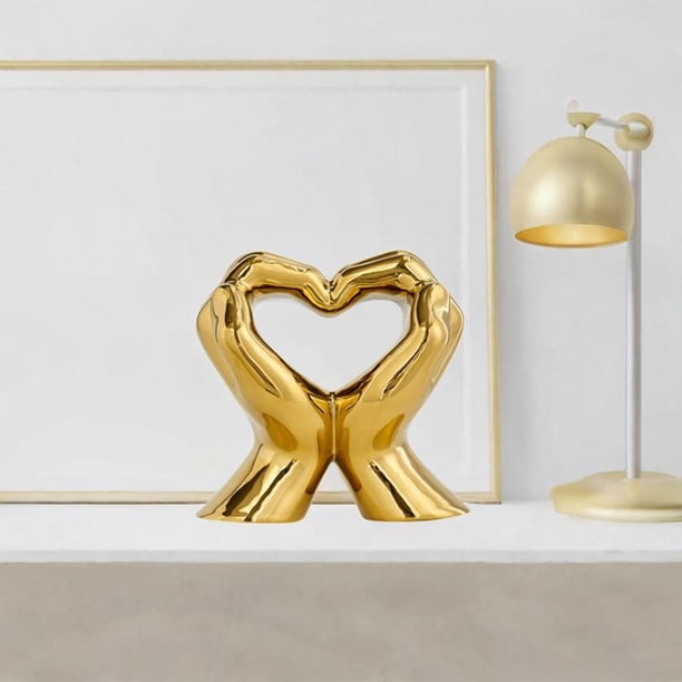 Estatua de cerámica de arte moderno, estatuilla estética, decoración de mesa, decoración del hogar, regalo para oficina, estante, dormitorio, porche, Oro