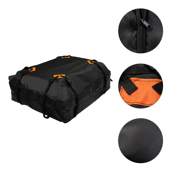 LOLIPPYY Waterproof Auto Rooftop Cargo Bag Black Oxford Cloth for Car Easy Storage 15.5x39.5x18.5 Inches