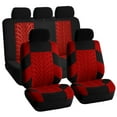 thumbnail image 2 of FH Group Red Car Seat Covers for Car SUV with Gray Leather Steering Wheel Cover combo, 2 of 7