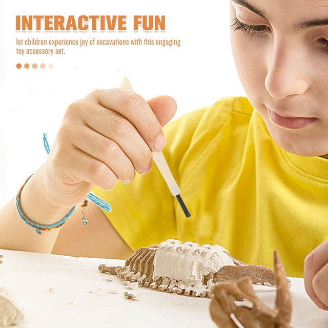 UPOUART 24Pcs Light Yellow Archaeological Excavations Kit with Brush and Chisel Tool for Stem Education