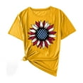 thumbnail image 2 of Htigea Independence Day T Shirt for Women Sunflower Graphic Crewneck Short Sleeve Shirts 4th of July Patriotic Tees Casual Loose Fit Summer Tops Yellow,M, 2 of 8
