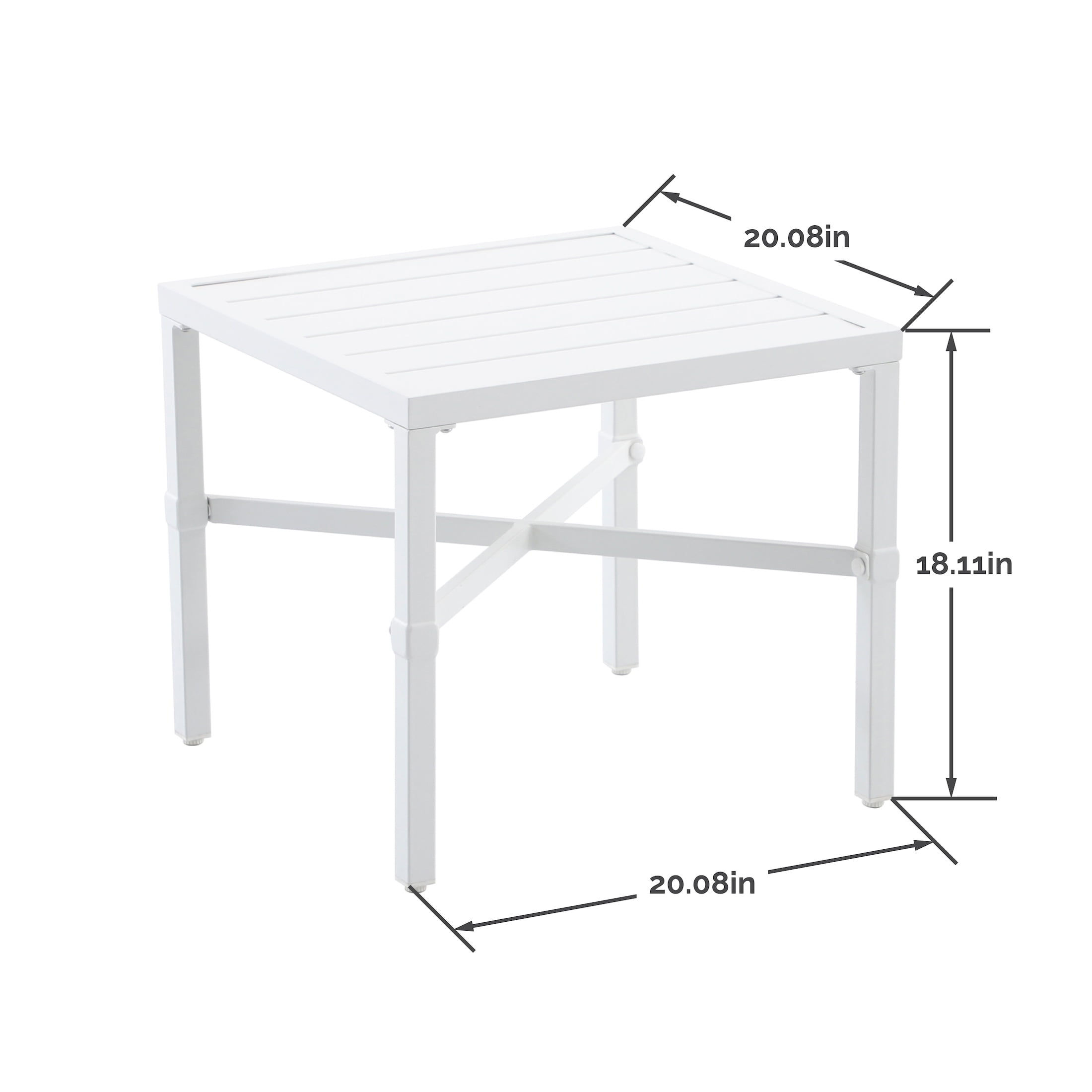 My Texas House Cambria Outdoor Steel End Table, White
